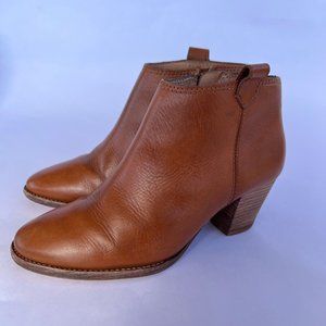 Madewell Brown The Billie Boot Leather Heeled Booties